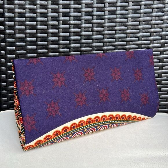 Ethnic African Print Cloth Colorful Paisley Clutch Bag - Picture 8 of 10